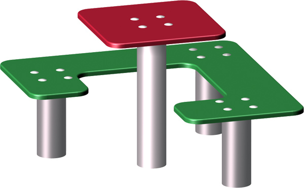 Kwadratowa ławka i stolik